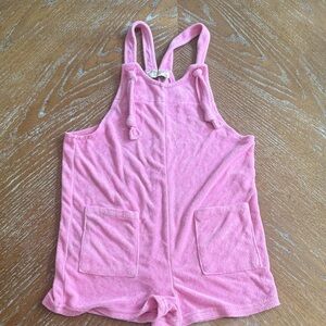 Pink Lily Pink Terry Cloth Girls' Romper
